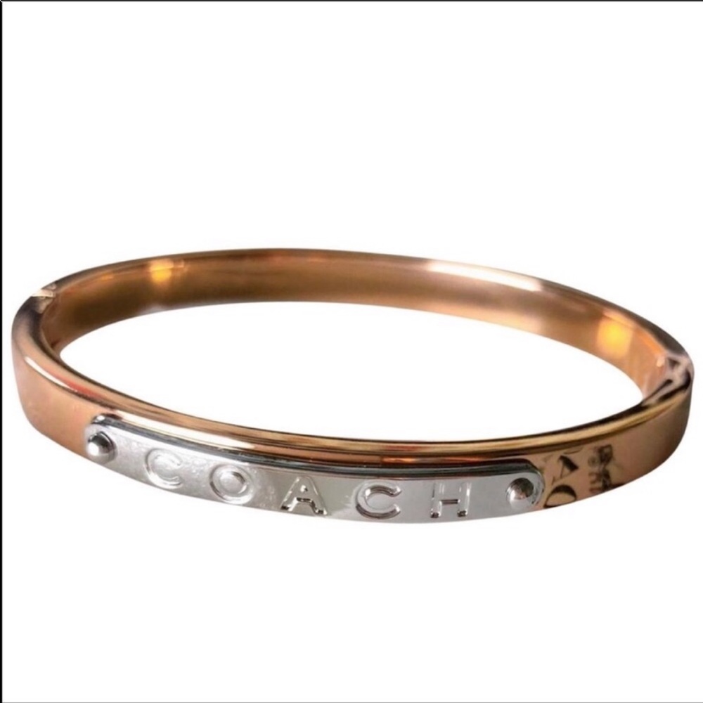 Coach Gold / Silver Hinged Bangle Bracelet - Picture 2 of 6